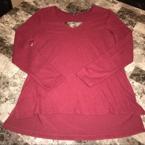 Burgundy Open Back Sweater